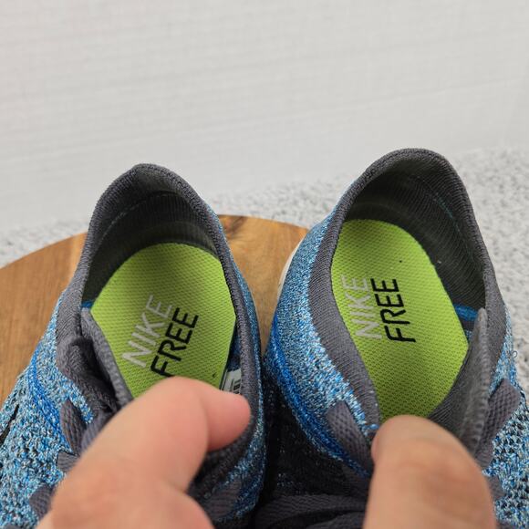 Nike Mens 11 Free 4.0 Flyknit Blue Gray Athletic Daily Running Shoe 631053-014 - Picture 12 of 13